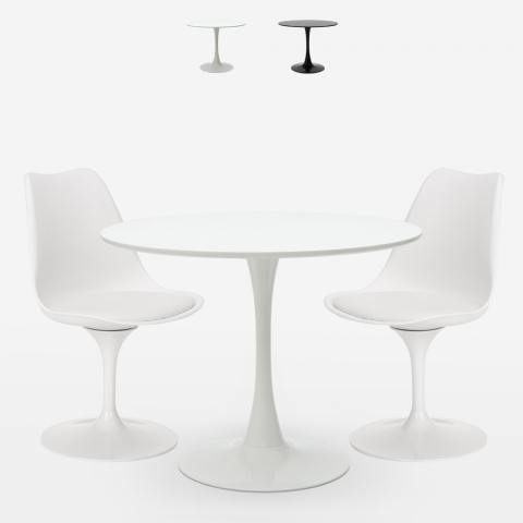 Ronde tafel set 70cm ontwerp Tulip 2 stoelen moderne Scandinavische stijl Iris