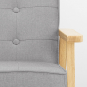 Scandinavische fauteuil vintage stijl in hout en stof met armleuningen Hage 