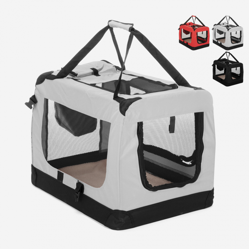 Middelgrote opvouwbare honden- en katten transportmand van stof 68,5x48x50 cm Oliver L Kortingen