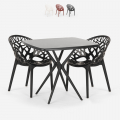 Moai Black vierkant tafel set 70x70cm 2 design stoelen Aanbieding