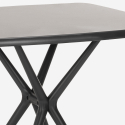 Moai Black vierkant tafel set 70x70cm 2 design stoelen Voorraad