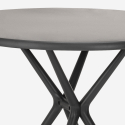 Ronde zwarte tafel set 80cm 2 stoelen design Maze Black Voorraad