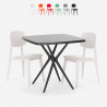 Moderne zwarte vierkante tafel set 70x70cm 2 stoelen design Wade Black Afmetingen