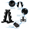 Ruimtebesparend verticaal anti-slip metalen rek voor 6 dumbbells Pakara  Korting