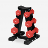 Ruimtebesparend verticaal anti-slip metalen rek voor 6 dumbbells Pakara  Voorraad