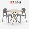 80cm beige ronde tafel set 2 Berel design stoelen Model