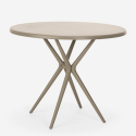 Set met beige ronde tafel 80 cm en 2 design stoelen Berel  