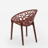 Set met ronde beige tafel 80 cm en 2 design stoelen Maze 
