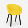 Set met ronde beige tafel 80 cm en 2 design stoelen Oden 