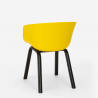 Set met ronde beige tafel 80 cm en 2 design stoelen Oden 
