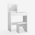 Make-up kaptafel met lades, spiegel en kruk Nicole Aanbod