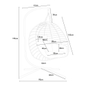 Rotan tuinschommel eivormige hangstoel met kussens Lindud Natural Model