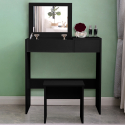 Make-up kaptafel zwart met spiegel Nicole Black Aanbod
