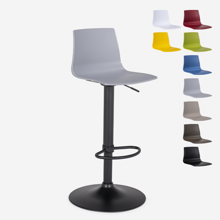 Design barkruk met verstelbaar mat zwart onderstel Grand Soleil Imola Matt Design barkruk met verstelbaar mat zwart onderstel Grand Soleil Imola Matt