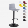 Design barkruk met verstelbaar mat zwart onderstel Grand Soleil Imola Matt 