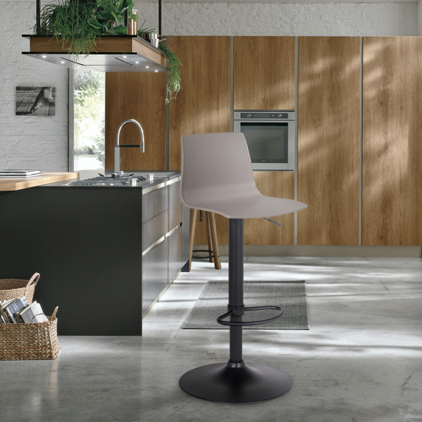 Grand Soleil Imola Matt verstelbaar zwart onderstel design keukenbarstoel