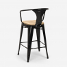 Hoge kruk met industrieel ontwerp Steel Wood Back Light 