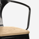 Hoge kruk met industrieel ontwerp Steel Wood Back Light 