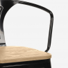 Hoge kruk met industrieel ontwerp Steel Wood Back Light 