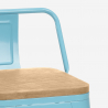 Industriële hoge kruk Steel Wood Top Light voor thuis of horeca 