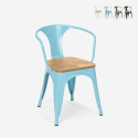Tolix stijl stoelen industrieel ontwerp bar keuken Steel Wood Arm Light