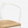 Industriële stalen stoel Steel Wood Arm Light met armleuningen Kortingen