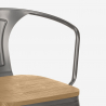 Industriële stalen stoel Steel Wood Arm Light met armleuningen Prijs