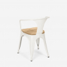 Industriële stalen stoel Steel Wood Arm Light met armleuningen Korting