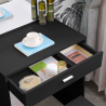 Zwarte make-up tafel met lade, spiegel en krukje Dalila Black Kortingen