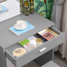 Make-up tafel grijs met spiegel, lade en krukje Dalila Grey Kortingen