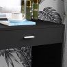 Zwarte make-up tafel met lade, spiegel en krukje Dalila Black Korting