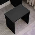 Zwarte make-up tafel met lade, spiegel en krukje Dalila Black Catalogus