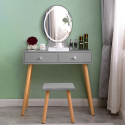 Scandinavisch grijs make-up station laden LED spiegel Serena Grey Aanbod
