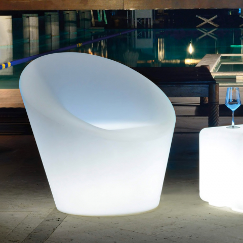 Design fauteuil met LED licht voor buiten tuin bar restaurant Happy Aanbieding