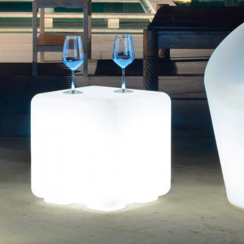 Outdoor LED verlichte kubus salontafel 43x43cm bar restaurant Cubo Bò