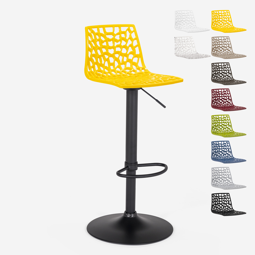 Verstelbare design barstoel met mat zwart onderstel Grand Soleil Spider Matt