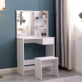 Make-up tafel met spiegel, lade en krukje Mayca Aanbieding