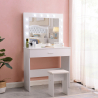 Make-up tafel met spiegel met LED lampen en krukje Gaia Aanbieding
