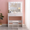 Make-up tafel met spiegel met LED lampen en krukje Gaia Aanbod
