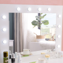 Make-up tafel met spiegel met LED lampen en krukje Gaia Korting