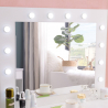 Make-up tafel met spiegel met LED lampen en krukje Gaia Korting