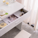 Make-up tafel met spiegel met LED lampen en krukje Gaia Catalogus