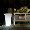 Hoge vierkante buiten plantenbak in modern design met lichtset Patio Catalogus