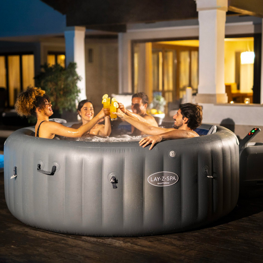 Opblaasbare ronde jacuzzi 216x80cm Bestway Lay-Z SPA Santorini Hydrojet Pro voor 7 personen 60075 Aanbieding Opblaasbare ronde jacuzzi 216x80cm Bestway Lay-Z SPA Santorini Hydrojet Pro voor 7 personen 60075 Aanbieding