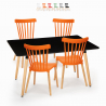 Eettafel set 120x80cm zwart 4 stoelen design keuken restaurant bar Genk Korting