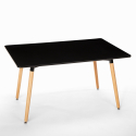 Set met zwarte eettafel 120x80 cm en 4 design stoelen Genk 