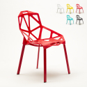 Moderne geometrisch vormgegeven stoel van kunststof metaal Hexagonal