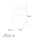 Ruimtebesparende verticale schoenenkast met 3 deuren 63x24x120 cm 18 paar schoenen Curpes Model