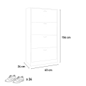 Ruimtebesparende verticale schoenenkast 63x24x154 cm 4 deuren 24 paar schoenen Kingad 