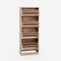 Ruimtebesparende verticale schoenenkast 63x24x154 cm 4 deuren 24 paar schoenen Kingad Korting
